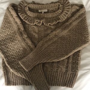 threaded sparkly brown sweater